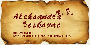 Aleksandra Veškovac vizit kartica